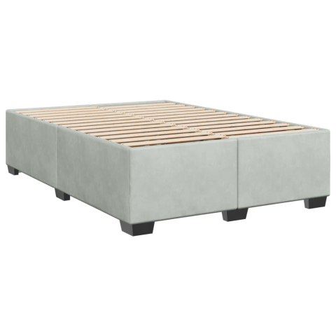 ŁÓŻKO BOX SPRING Z MATERACEM I LED JASNOSZARY 140 X 200 CM