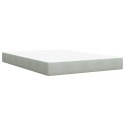 ŁÓŻKO BOX SPRING Z MATERACEM I LED JASNOSZARY 140 X 200 CM