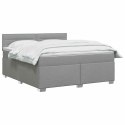 ŁÓŻKO BOX SPRING Z MATERACEM I LED JASNOSZARY 160 X 200 CM