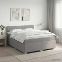ŁÓŻKO BOX SPRING Z MATERACEM I LED JASNOSZARY 160 X 200 CM