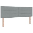 ŁÓŻKO BOX SPRING Z MATERACEM I LED JASNOSZARY 160 X 200 CM