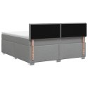 ŁÓŻKO BOX SPRING Z MATERACEM I LED JASNOSZARY 160 X 200 CM