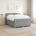 ŁÓŻKO BOX SPRING Z MATERACEM I LED JASNOSZARY 160 X 200 CM