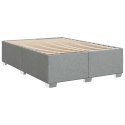 ŁÓŻKO BOX SPRING Z MATERACEM I LED JASNOSZARY 160 X 200 CM