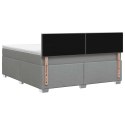 ŁÓŻKO BOX SPRING Z MATERACEM I LED JASNOSZARY 160 X 200 CM