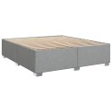 ŁÓŻKO BOX SPRING Z MATERACEM I LED JASNOSZARY 200 X 200 CM