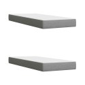 ŁÓŻKO BOX SPRING Z MATERACEM I LED JASNOSZARY 200 X 200 CM