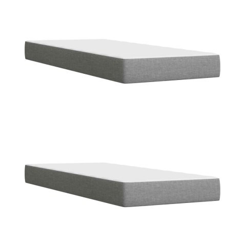 ŁÓŻKO BOX SPRING Z MATERACEM I LED JASNOSZARY 200 X 200 CM