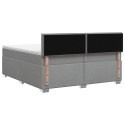 ŁÓŻKO BOX SPRING Z MATERACEM I LED JASNOSZARY 200 X 200 CM