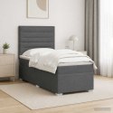 ŁÓŻKO BOX SPRING Z MATERACEM I LED CIEMNOSZARY 90 X 190 CM