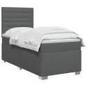 ŁÓŻKO BOX SPRING Z MATERACEM I LED CIEMNOSZARY 90 X 190 CM