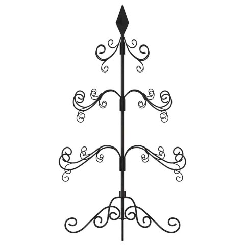METALOWA CHOINKA ŚWIĄTECZNA, DO DEKORACJI, CZARNA, 90 CM