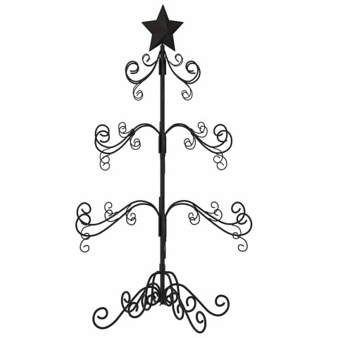METALOWA CHOINKA ŚWIĄTECZNA, DO DEKORACJI, CZARNA, 90 CM
