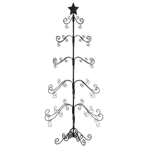 METALOWA CHOINKA ŚWIĄTECZNA DO DEKORACJI CZARNA 150 CM