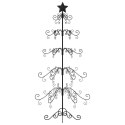 METALOWA CHOINKA ŚWIĄTECZNA DO DEKORACJI CZARNA 150 CM