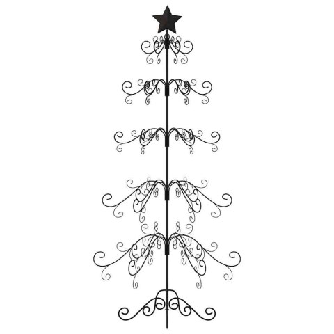 METALOWA CHOINKA ŚWIĄTECZNA DO DEKORACJI CZARNA 150 CM