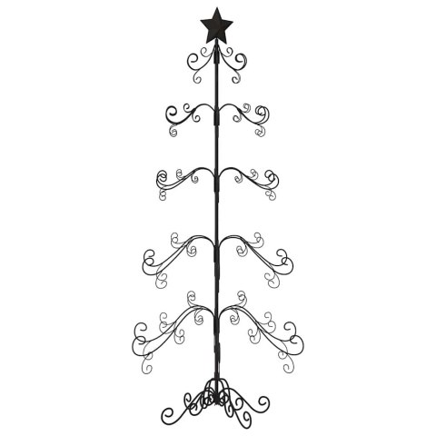 METALOWA CHOINKA ŚWIĄTECZNA DO DEKORACJI CZARNA 150 CM