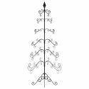 METALOWA CHOINKA ŚWIĄTECZNA DO DEKORACJI CZARNA 215 CM