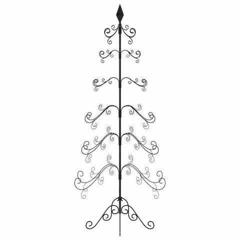 METALOWA CHOINKA ŚWIĄTECZNA DO DEKORACJI CZARNA 215 CM