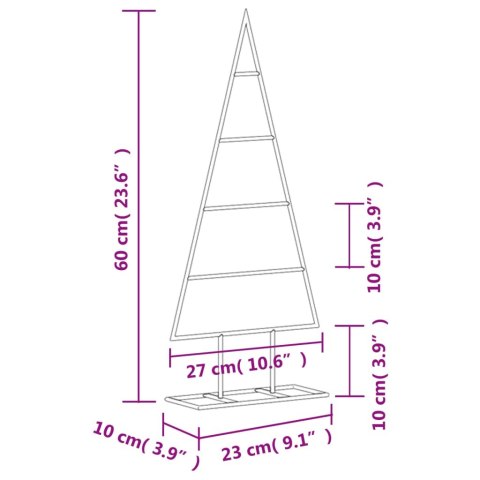 METALOWA CHOINKA ŚWIĄTECZNA DO DEKORACJI CZARNA 60 CM