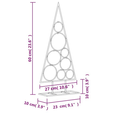 METALOWA CHOINKA ŚWIĄTECZNA, DO DEKORACJI, CZARNA, 60 CM