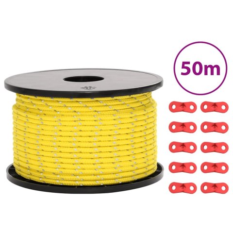 LINKA NAMIOTOWA Z NAPINACZAMI ELEMENTY ODBLASKOWE 50 M 5 MM