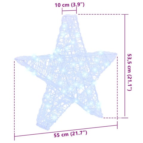 3D GWIAZDA 50 LED ZIMNA BIEL 55 X 53.5 X 10 CM AKRYL