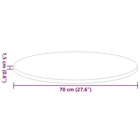 BLAT STOŁU Ø 70 X 1,5 CM OKRĄGŁY DREWNO INŻYNIERYJNE
