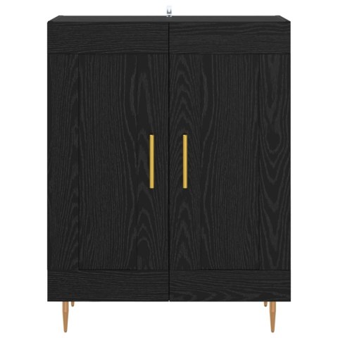 BUFET CZARNY DĄB 69,5 X 34 X 90 CM DREWNO INŻYNIERYJNE I ŻELAZO