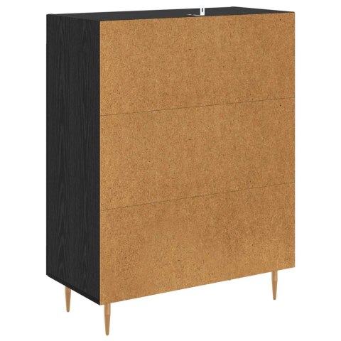 BUFET CZARNY DĄB 69,5 X 34 X 90 CM DREWNO INŻYNIERYJNE I ŻELAZO