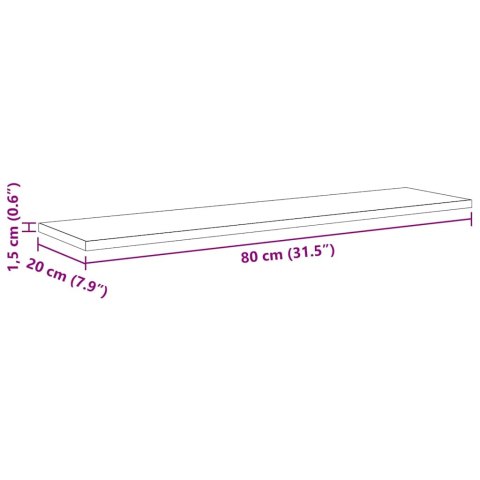 PÓŁKA NA KSIĄŻKI 3 POZIOMÓW 4 SZT. 80 X 20 X 1,5 CM BRĄZOWY