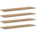 PÓŁKA NA KSIĄŻKI 3 POZIOMÓW 4 SZT. 80 X 20 X 1,5 CM BRĄZOWY