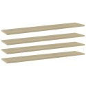 PÓŁKI NA KSIĄŻKI 4 SZT. DĄB SONOMA 100X20X1,5 CM PŁYTA