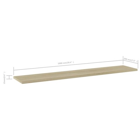 PÓŁKI NA KSIĄŻKI 4 SZT. DĄB SONOMA 100X20X1,5 CM PŁYTA