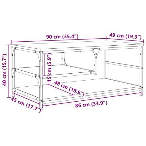 STOLIK KAWOWY STARE DREWNO 90 X 49 X 40 CM DREWNO INŻYNIERYJNE