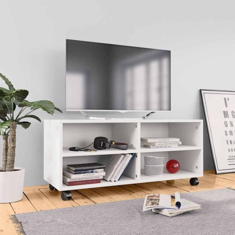 VidaXL Szafka pod TV, biała, 90x35x35 cm, materiał drewnopochodny