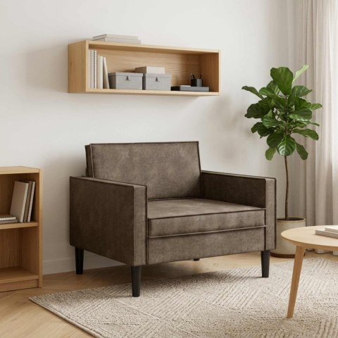 FOTEL XL CIEMNOSZARY SKÓRA ZAMSZOWA