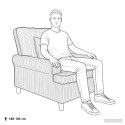 FOTEL XXL Z PODUSZKAMI CIEMNOBRĄZOWY TKANINA 1,5 LINES