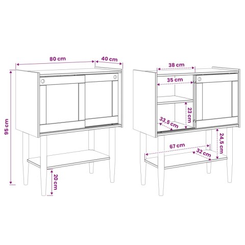 KONSOLA BILBAO CIEMNY KARMEL 80 X 40 X 95 CM