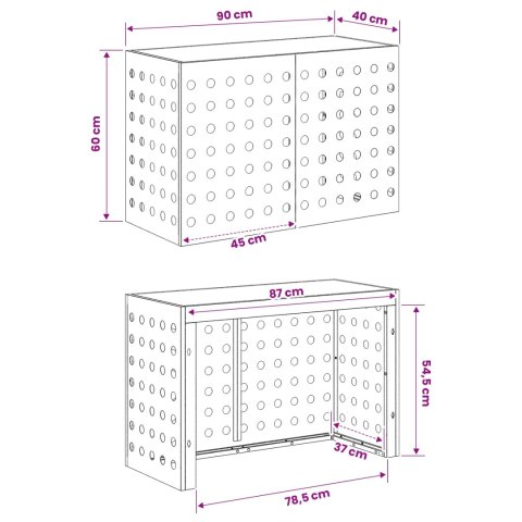 POKRYWA DO KLIMATYZATORA BIAŁY 90 X 40 X 60 CM STAL