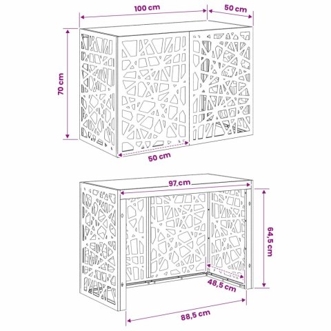POKRYWA DO KLIMATYZATORA CZARNY 100 X 50 X 70 CM STAL