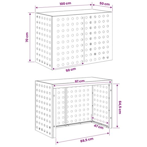 POKRYWA DO KLIMATYZATORA OLIWKOWY ZIELONY 100 X 50 X 70 CM STAL