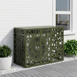 VidaXL Pokrywa do klimatyzatora Oliwkowy zielony 110 x 50 x 80 cm Stal