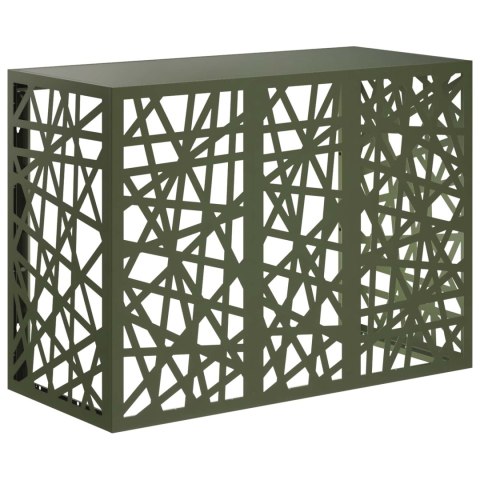 VidaXL Pokrywa do klimatyzatora Oliwkowy zielony 110 x 50 x 80 cm Stal