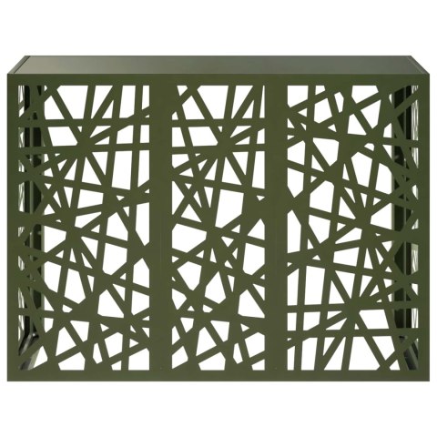 VidaXL Pokrywa do klimatyzatora Oliwkowy zielony 110 x 50 x 80 cm Stal