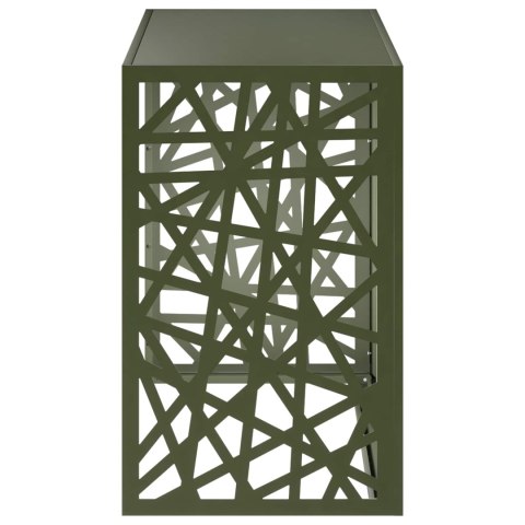 VidaXL Pokrywa do klimatyzatora Oliwkowy zielony 110 x 50 x 80 cm Stal