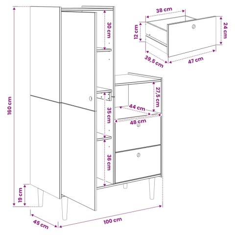 SZAFKA BILBAO KARMEL 100 X 45 X 160 CM