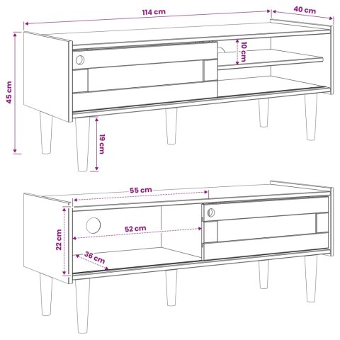 SZAFKA POD TELEWIZOR BILBAO 114 X 40 X 45 CM CIEMNY KARMEL