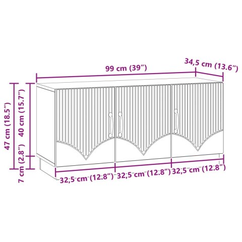 SZAFKA POD TELEWIZOR DĄB WĘDZONY 99 X 34,5 X 47 CM