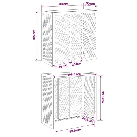 VidaXL Pokrywa do klimatyzatora Czarny 110 x 50 x 105 cm Stal